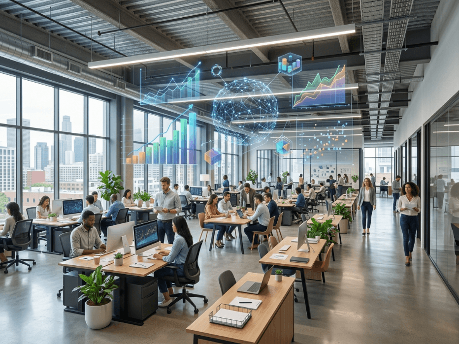 บรรยากาศออฟฟิศสมัยใหม่ที่โปร่งสบาย